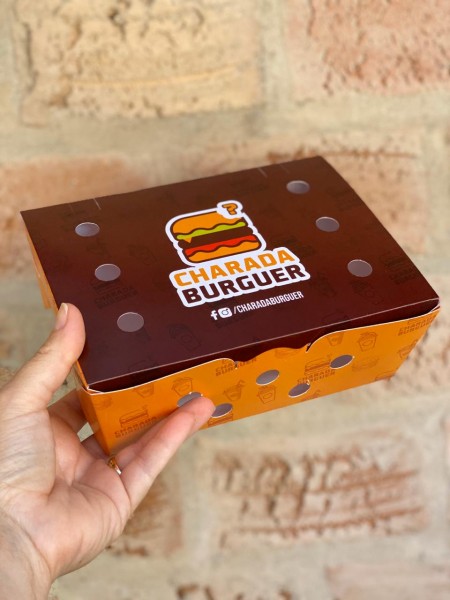 Embalagem para frituras e porções Delivery c/ respiros (17 x 12 x 8 cm) Personalizada