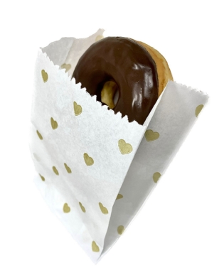 Saquinho Kraft Branco (10,5 x 5 x 13 cm ) Corações - 500 unidades