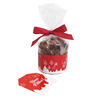 Kit Cinta e Tag Natal p/ Panetone ajustavel até 100 grs Natal Boas Festas - 50 unidades
