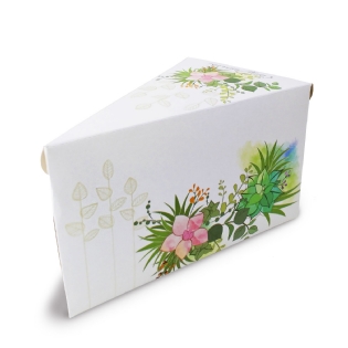 Caixa p/ Bolo Fatia (17 x 10 x 10 cm) Com Doçura Floral - 100 unidades