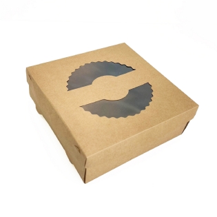 Embalagem torta c/ visor acetato (23 x 23 x 8 cm) tampa e fundo - 50 unidades