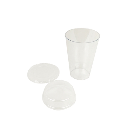 Copo plastico 500 ml com tampa alta - 90 unidades