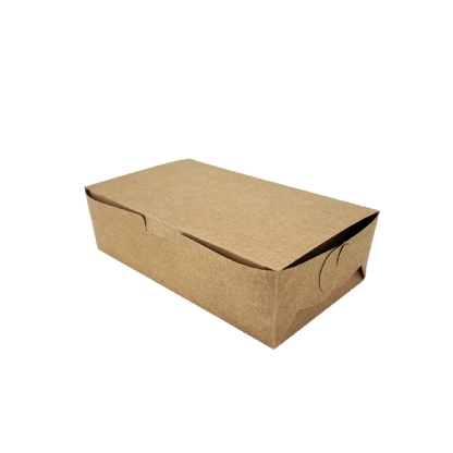 Embalagem Kraft Delivery c/ laminação Interna M (19 x 11 x 6 cm) c/ divisória - 100 Unidades