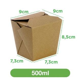 Embalagem Box 500ml kraft - 50 unidades