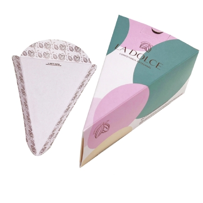 Embalagem Bolo Fatia c/ Berço (14,6 x 9 x 6,5 cm) Personalizada