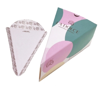 Embalagem Para Bolo Fatia, Cake Box (14,6 x 9 x 6,5 cm) c/ berço Personalizada