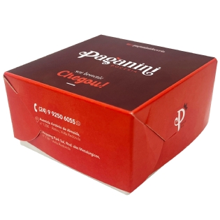 Caixa Forneavel p/ Brownie c/Laminação interna (8 x 8 x 4 cm) Personalizada