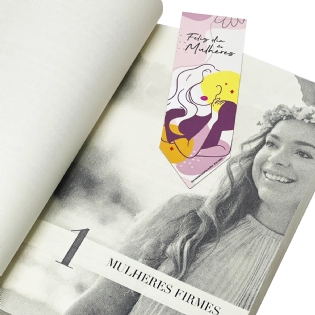Marcador de Pagina Feliz Dia Das Mulheres (12,5 x 4 cm) - 50 Unidades