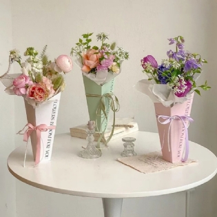Embalagem cone para buque flores(18 x 33 cm) Personalizado