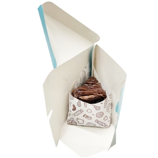 Caixa p/ Bolo Fatia (17 x 10 x 12 cm) Floral Azul - 100 Unidades