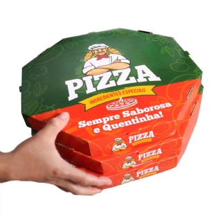 Caixa de Pizza Oitavada (35 x 35 x 4 cm) Personalizada