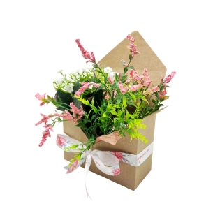 Embalagem Para Flores Tipo Envelope Kraft (18 x 8 x 13 cm) Personalizada