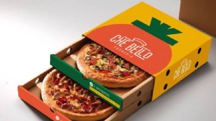 Caixa dupla p/ Pizza Gaveta (30 x 30 x 8,5 cm) Empastada Personalizada
