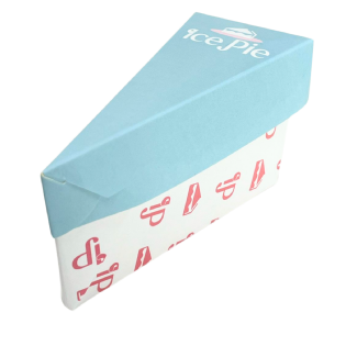 Embalagem tampa e fundo p/ bolo Fatia antivazamento c/Laminação interna e externa (11,5 x 5,7 x 7,3 cm) Personalizado