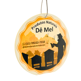 Tag colada com impressão frente e verso (diamentro 8 cm) Personalizada