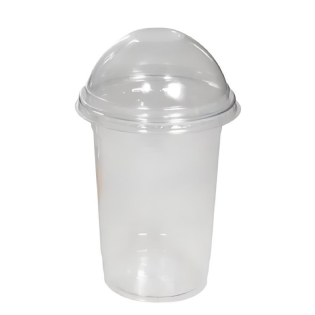 Copo Plástico (500ml) c/ Tampa Bolha G850 - 25 Unidades