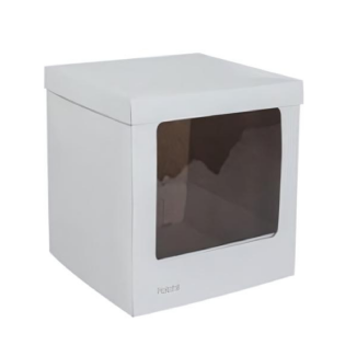 Caixa p/ bolo alto (23 x 23 x 25 cm) com visor - 1 unidade