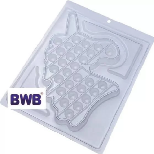 Forma de Chocolate 115g Acetato Tablete/Barra Pop It Unicornio BWB - 1 Unidade