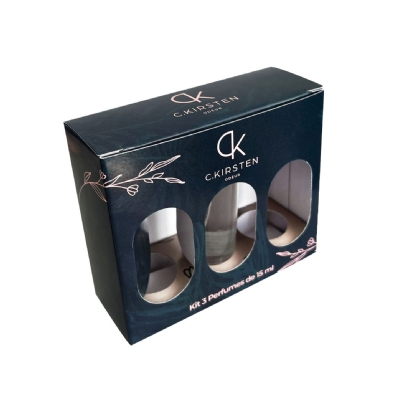 Embalagem para Kit 3 Perfumes (10,3 x 3,8 x 9 cm) Personalizada