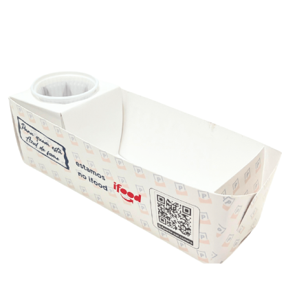 Embalagem para Porções c/ base molho (19 x 6,5 x 6 cm) Personalizada