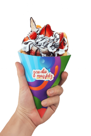 Embalagem Cone Bubble Waffle, Crepe, Wrap - 100 Unidades