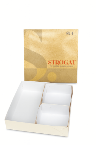 Embalagem para Alimentos Tampa e Fundo e divisórias (19,3 x 19,3 x 5 cm) Personalizada