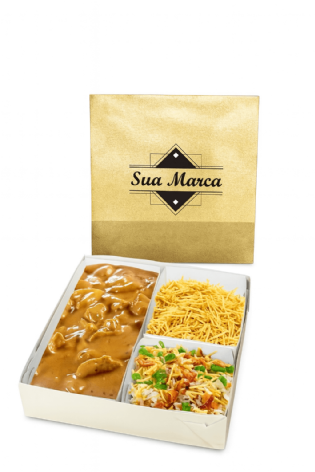 Embalagem para Alimentos Tampa e Fundo e divisórias (19,3 x 19,3 x 5 cm) Personalizada