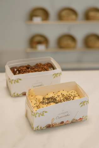 Forma Forneável Bolo Inglês Caseirinho 100gr s/ Tampa (11,5 x 5,5 x 5 cm) Personalizada