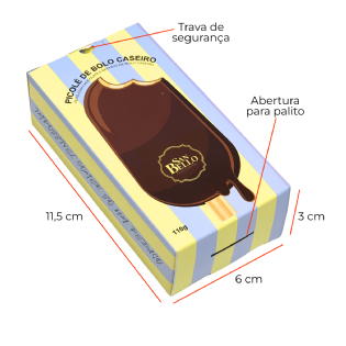 Embalagem para Picole (11,5 x 6 x 3,5 cm) Personalizada