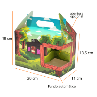 Embalagem Maleta Kit Lanche Delivery (20 x 11 x 13,5 cm) Personalizada