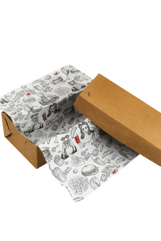 Papel Antigordura p/ Lanches e Alimentos (40 x 44 cm) - Caixa 500 folhas - Linha Artesanal