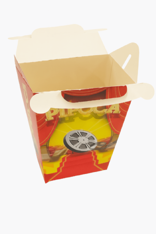 Caixa Cesta de Pipoca Cinema - 100 unidades