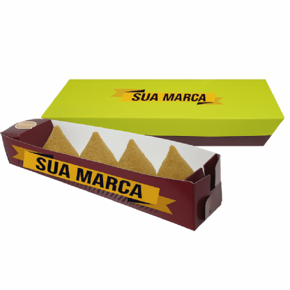 Embalagem c/ porta molho delivery (30 x 5 x 8 cm) Personalizada