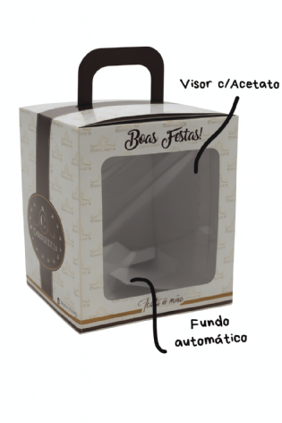 Embalagem para Panetone 500 grs (14 x 14 x 16,5 cm) Personalizada