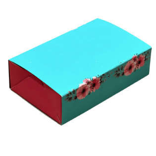 Embalagem Para Brigadeiro, Docinhos Floral Azul (12,3 x 8,3 x 3,5 cm) - 100 unidades