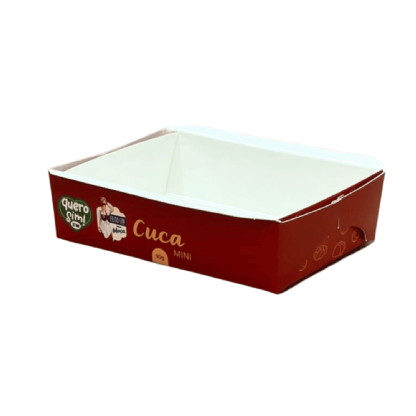 Forma forneavel para Brownie, Cuca (8,5 x 7 x 2 cm) c/ Tampa Pet - 100 unidades
