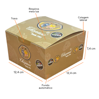 Embalagem para Lanche Gourmet / Hambúrguer (12,4 x 12,4 x 7,4 cm) Personalizada