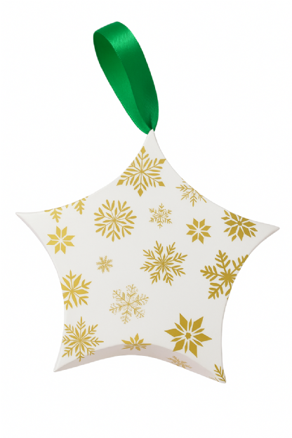 Embalagem estrela Floral Dourado - 50 unidades
