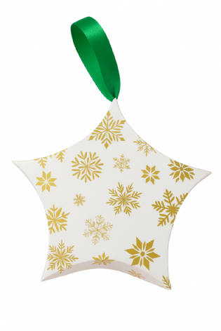 Embalagem estrela Floral Dourado - 50 unidades