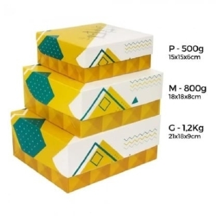 Embalagem Delivery Frituras P - 500g (15 x 15 x 6 cm) c/ divisória Gratidão - 50 Unidades