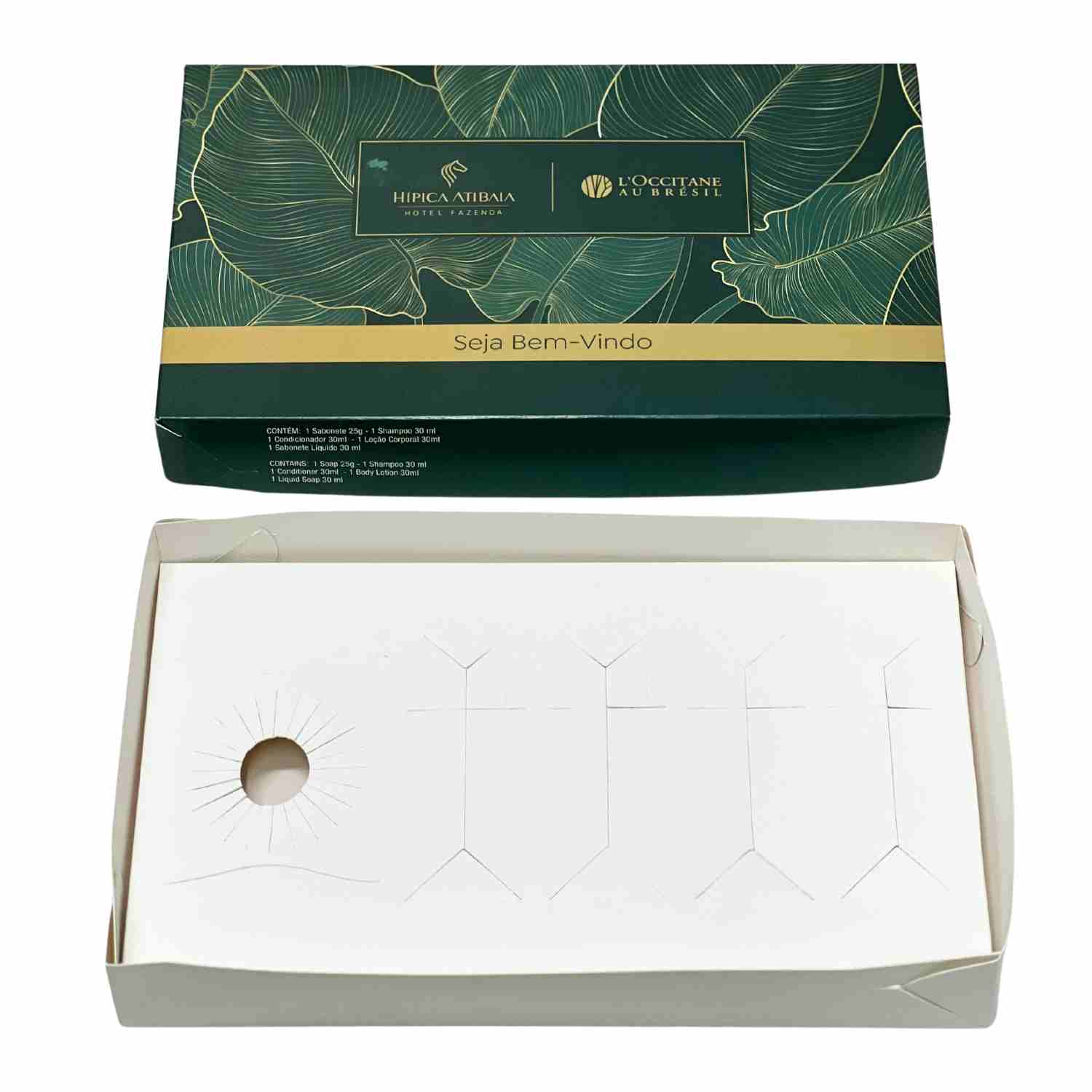 Embalagem Tampa e Fundo Para Kit Banho (22 x 13 x 3,5 cm) Personalizada