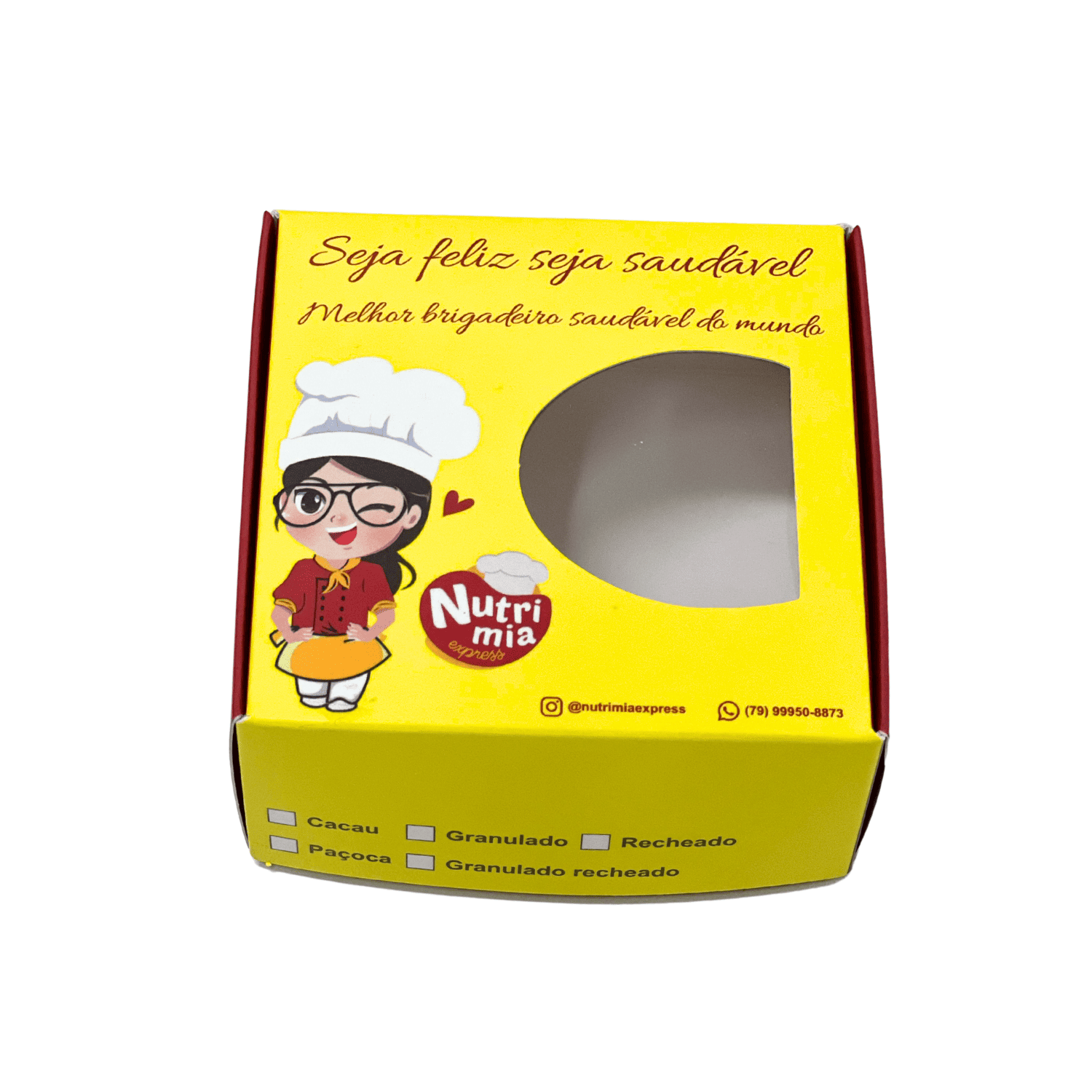 Embalagem Para Doces Laminação Interna e externa c/ Visor de acetato e Divisoria (9 x 9 x 4 cm) Personalizado