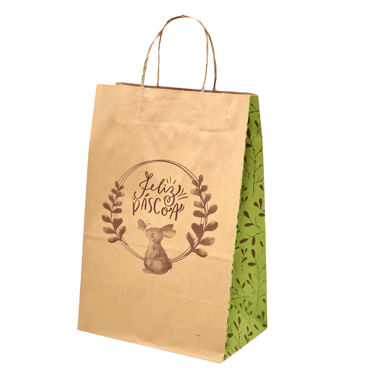 Sacola Kraft Pascoa Charme (24 x 14 x 33 cm) - 100 Unidades
