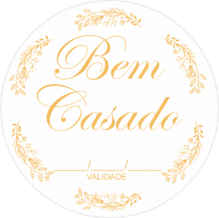 Etiqueta Adesiva (4,5 cm) Bem Casado - 100 unidades