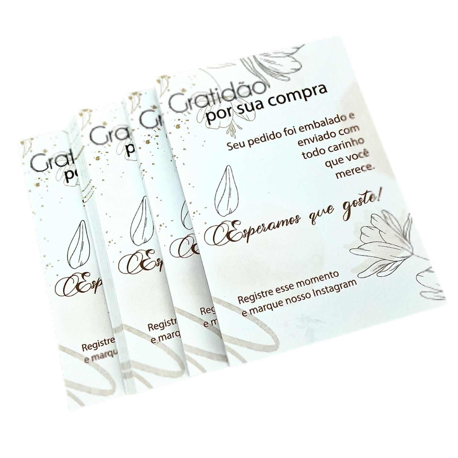 Cartão Agradecimento Gratidão (11 x 7,5 Cm) - 100 Unidades