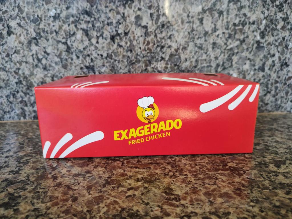 Embalagem Frango Frito e Frituras (21 x 11 x 7 cm) 200 Unidades - VENDA SOMENTE PARA FRANQUEADOS EXAGERADO