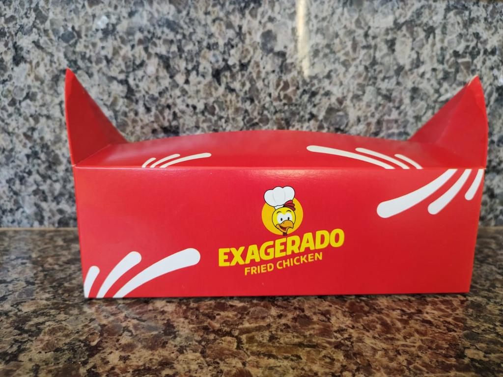 Embalagem Frango Frito e Frituras (21 x 11 x 7 cm) 200 Unidades - VENDA SOMENTE PARA FRANQUEADOS EXAGERADO