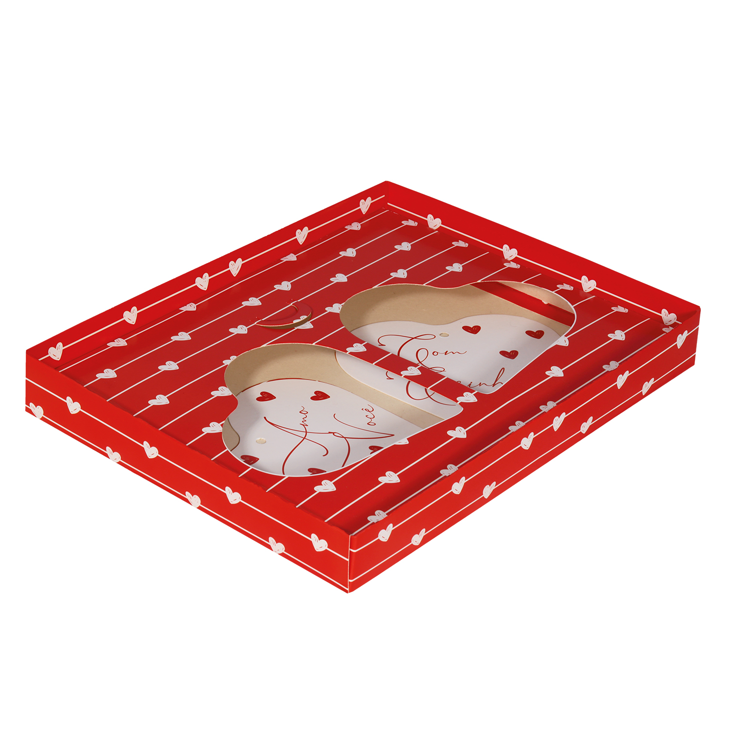 Caixa p/ Coração de Chocolate 200g c/ 2 Cavidades Carinho - 5 Unidades
