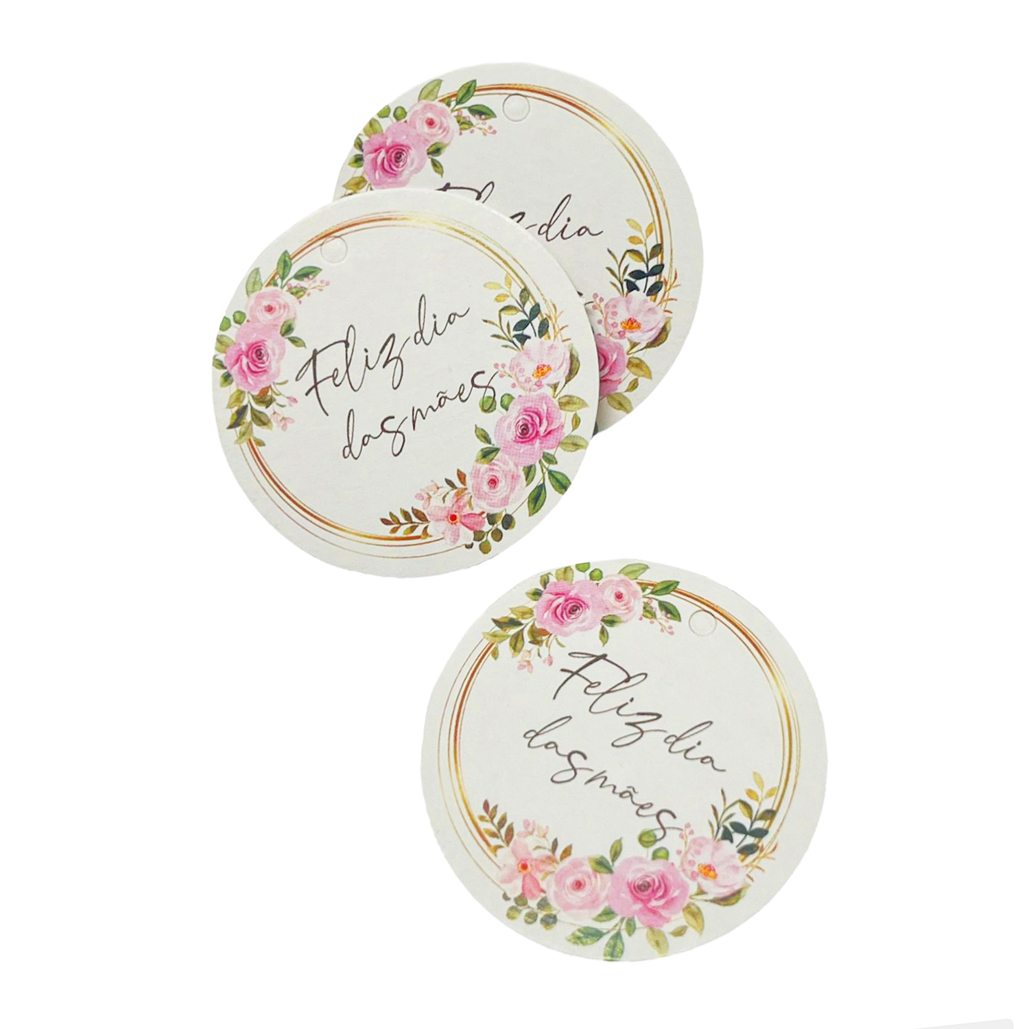 Tag Redonda Dia Das Mães (5 x 5 cm) - 100 Unidades