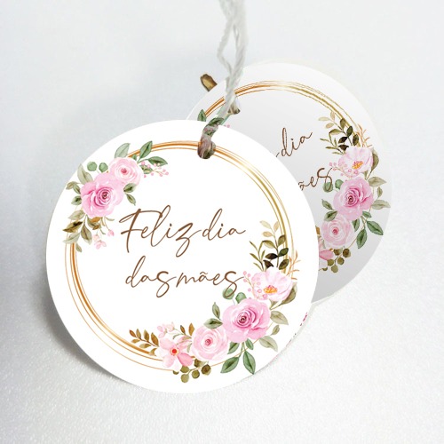 Tag Redonda Dia Das Mães (5 x 5 cm) - 100 Unidades